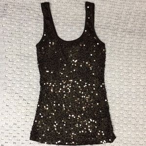 For Heidi- Black Express Sequins Tank